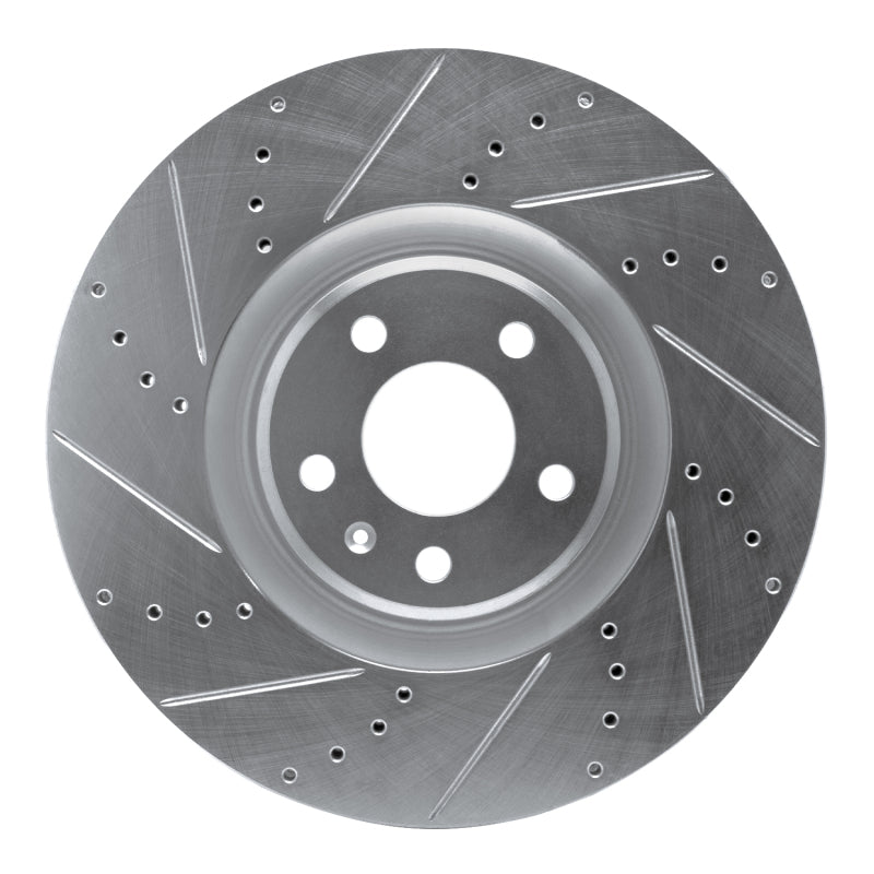 R1 Concepts R1 2012-2018 Audi A6 Quattro Front Left Drilled & Slotted Silver Brake Rotor