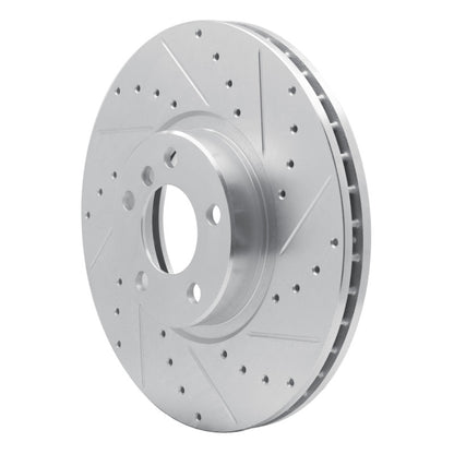 R1 Concepts R1 07-18 BMW X5 Front Right Drilled & Slotted Silver Brake Rotor