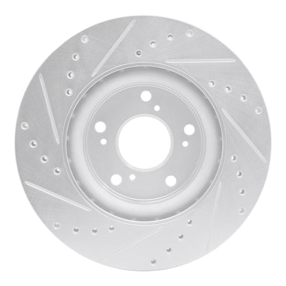 R1 Concepts R1 12-16 Honda CR-V Front Right Drilled & Slotted Silver Brake Rotor