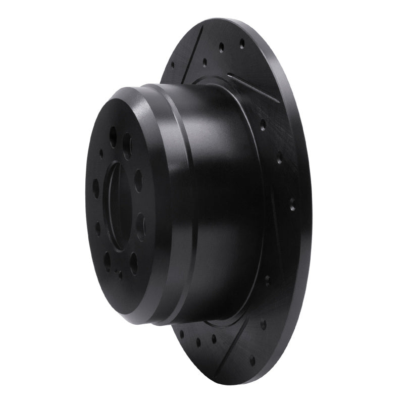 R1 Concepts R1 67-74 Volvo 142 Rear Left Drilled & Slotted Black Brake Rotor
