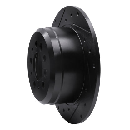 R1 Concepts R1 67-74 Volvo 142 Rear Left Drilled & Slotted Black Brake Rotor