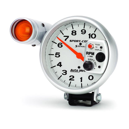 Autometer Sport-Comp 5 inch 10K RPM Shift Light Silver Tach