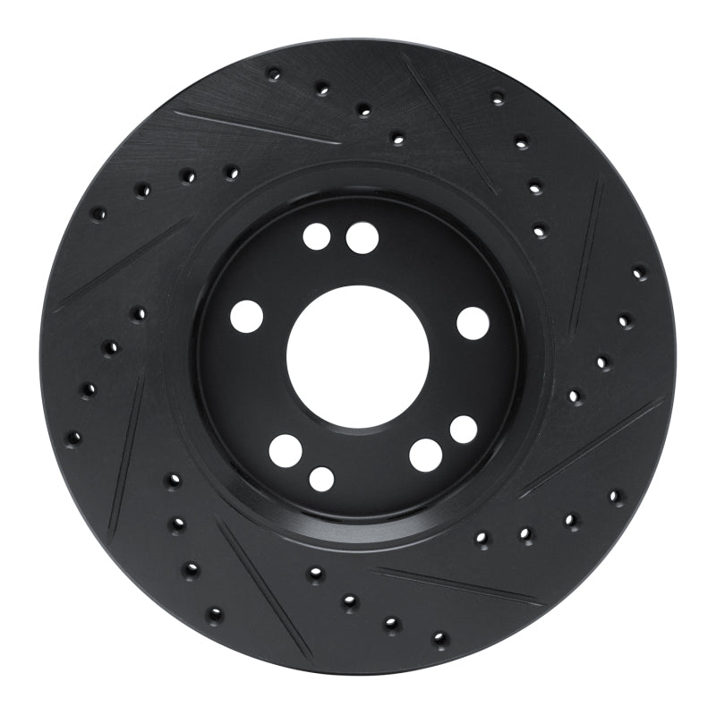 R1 Concepts R1 90-92 Mercedes-Benz 300TE Front Left Drilled & Slotted Black Brake Rotor