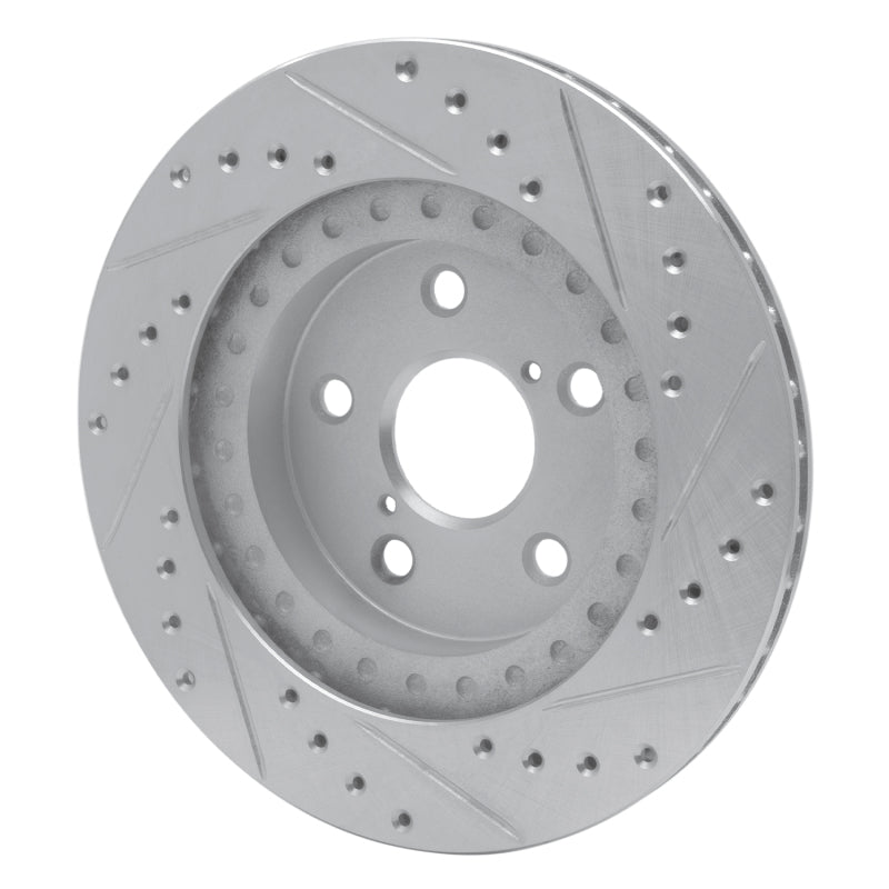 R1 Concepts R1 96-03 Toyota RAV4 Front Left Drilled & Slotted Silver Brake Rotor