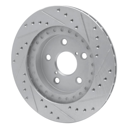 R1 Concepts R1 96-03 Toyota RAV4 Front Left Drilled & Slotted Silver Brake Rotor
