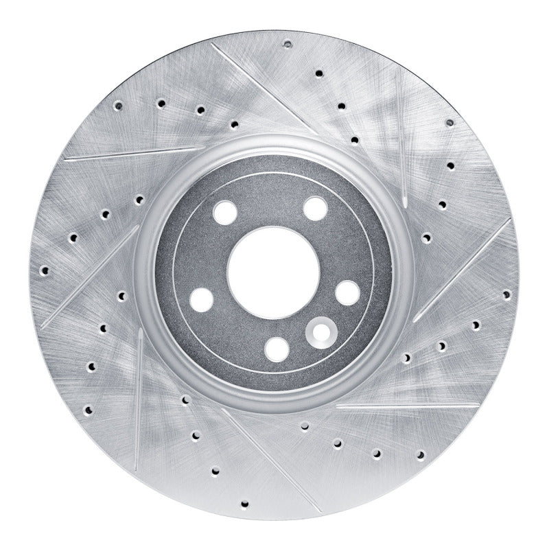 R1 Concepts R1 17-20 Jaguar F-Pace Front Right Drilled & Slotted Silver Brake Rotor