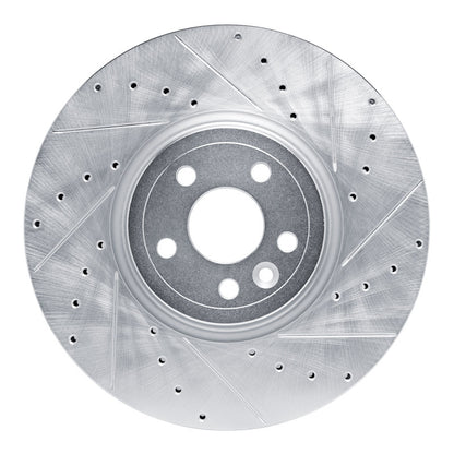 R1 Concepts R1 17-20 Jaguar F-Pace Front Right Drilled & Slotted Silver Brake Rotor