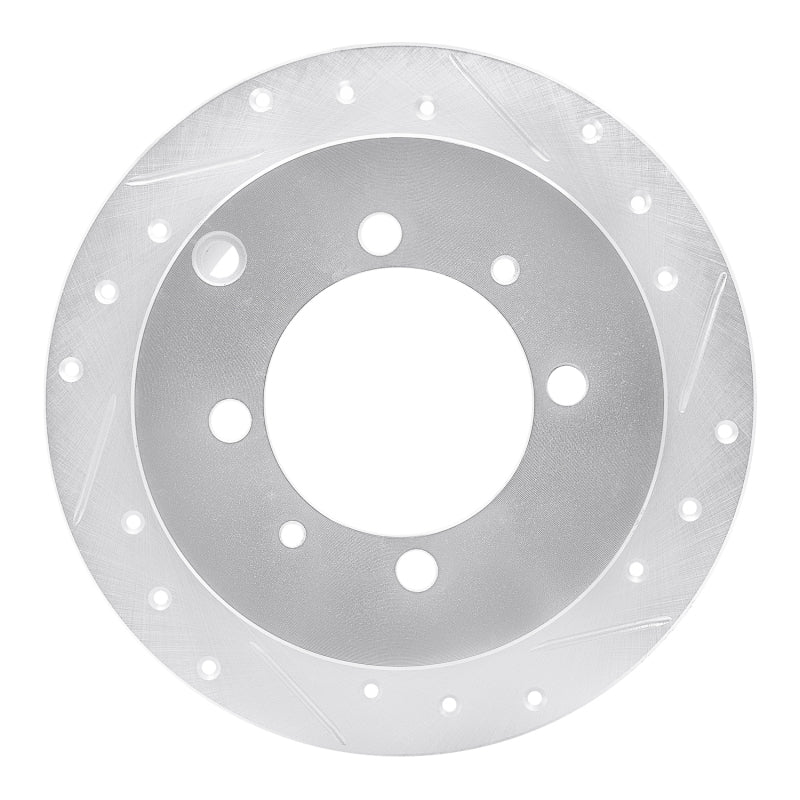 R1 Concepts R1 92-04 Dodge COLT Rear Right Drilled & Slotted Silver Brake Rotor