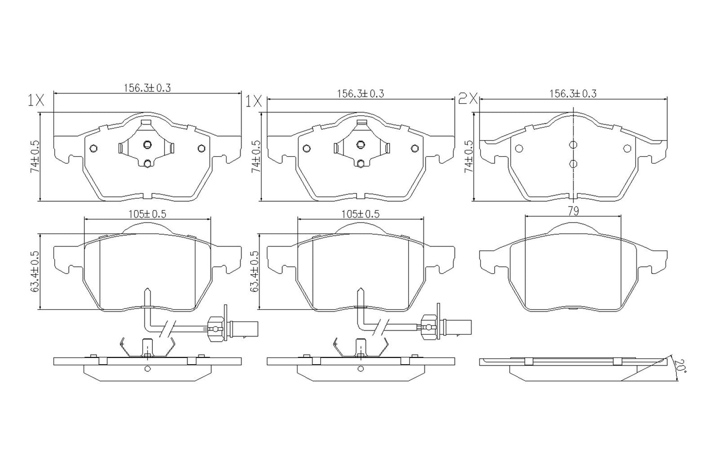 BOGAP A8210162 Brake Pad Set, Disc Brake | ML Performance Car Parts