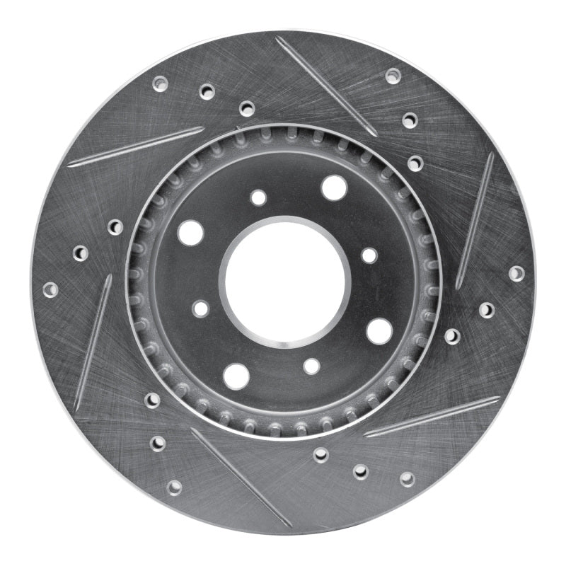 R1 Concepts R1 92-96 Honda Prelude Front Left Drilled & Slotted Silver Brake Rotor
