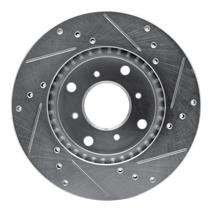 R1 Concepts R1 92-96 Honda Prelude Front Left Drilled & Slotted Silver Brake Rotor