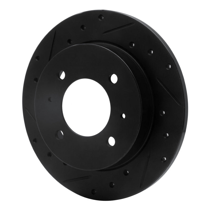 R1 Concepts R1 97-06 Hyundai Elantra Rear Left Drilled & Slotted Black Brake Rotor