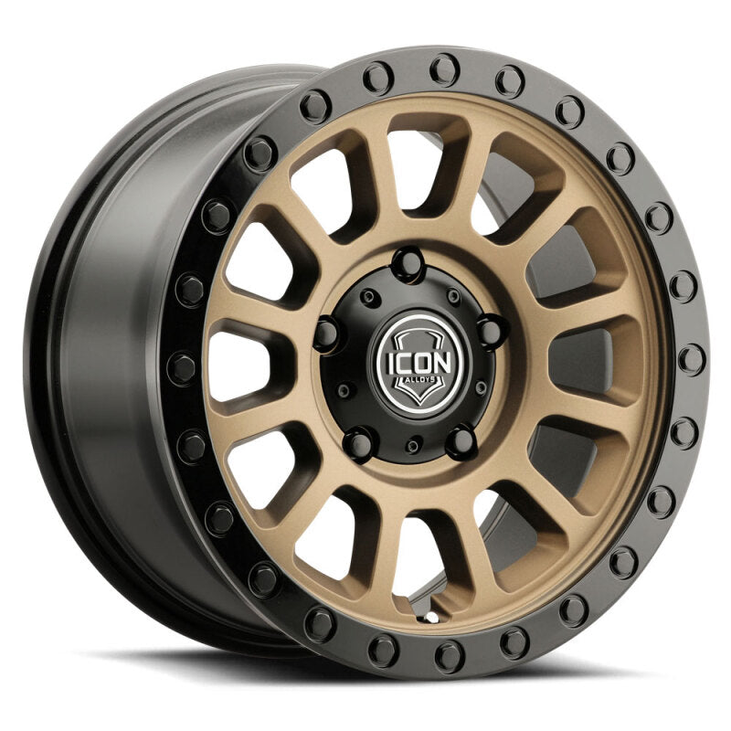 ICON Hulse 17x8.5 / 5x150 / 25mm / 5.75in BS Satin Bronze w/ Gloss Black Lip