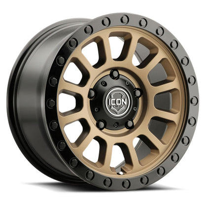ICON Hulse 17x8.5 / 5x150 / 25mm / 5.75in BS Satin Bronze w/ Gloss Black Lip