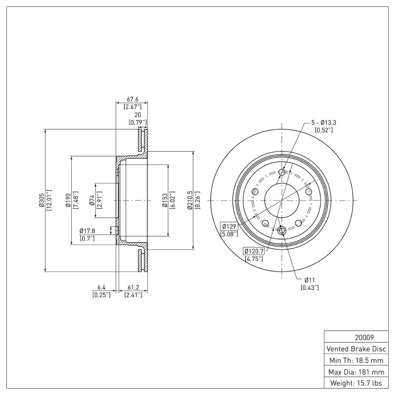 DFC 95-06 Jaguar XJ8 Rear Brake Rotor