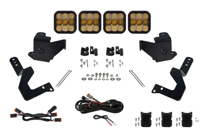 Diode Dynamics 2022 Toyota Tundra SS5 Grille CrossLink Lightbar Kit - Yellow Pro Combo