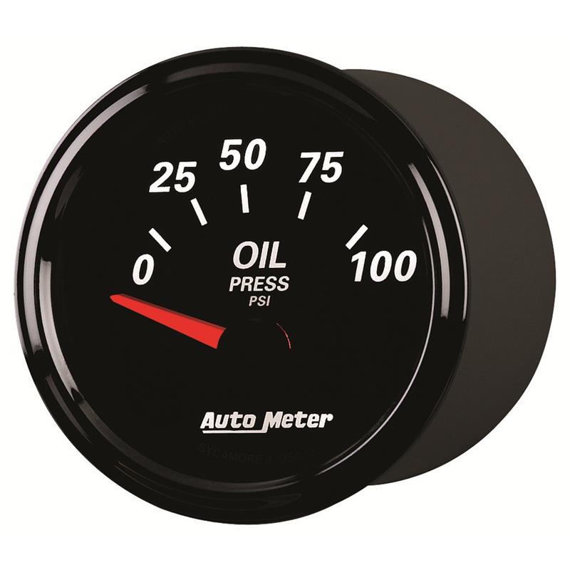 Autometer Designer Black II 52mm 100 PSI Oil Pressure Gauge