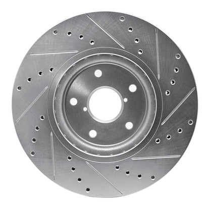 R1 Concepts R1 06-21 Subaru Legacy Front Left Drilled & Slotted Silver Brake Rotor