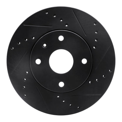 R1 Concepts R1 04-10 Chevrolet Epica (USA/Canada) Front Right Drilled & Slotted Black Brake Rotor