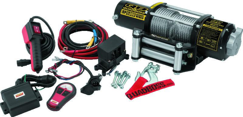 QuadBoss Winch Kit - 50ft Cable - 3.8hp - Roller Fairlead - Wireless Remote - 5000lb
