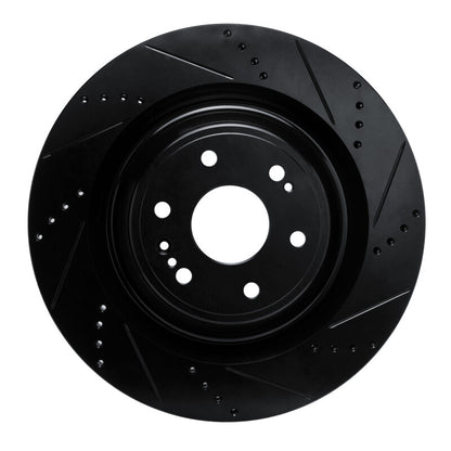 R1 Concepts R1 19-25 Cadillac Escalade ESV Front Right Drilled & Slotted Black Brake Rotor