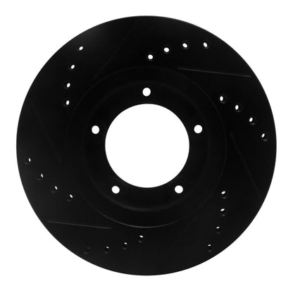 R1 Concepts R1 95-04 Toyota Tacoma Front Right Drilled & Slotted Black Brake Rotor