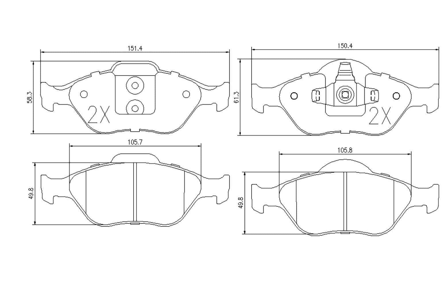 BOGAP F8210639 Brake Pad Set, Disc Brake | ML Performance Car Parts