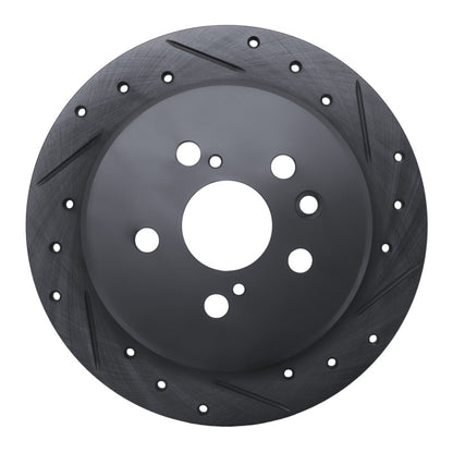 R1 Concepts R1 94-95 Toyota Celica Rear Right Drilled & Slotted Black Brake Rotor