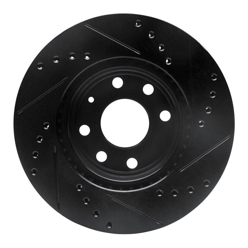 R1 Concepts R1 00-02 Daewoo Nubira Front Left Drilled & Slotted Black Brake Rotor