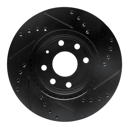 R1 Concepts R1 00-02 Daewoo Nubira Front Left Drilled & Slotted Black Brake Rotor