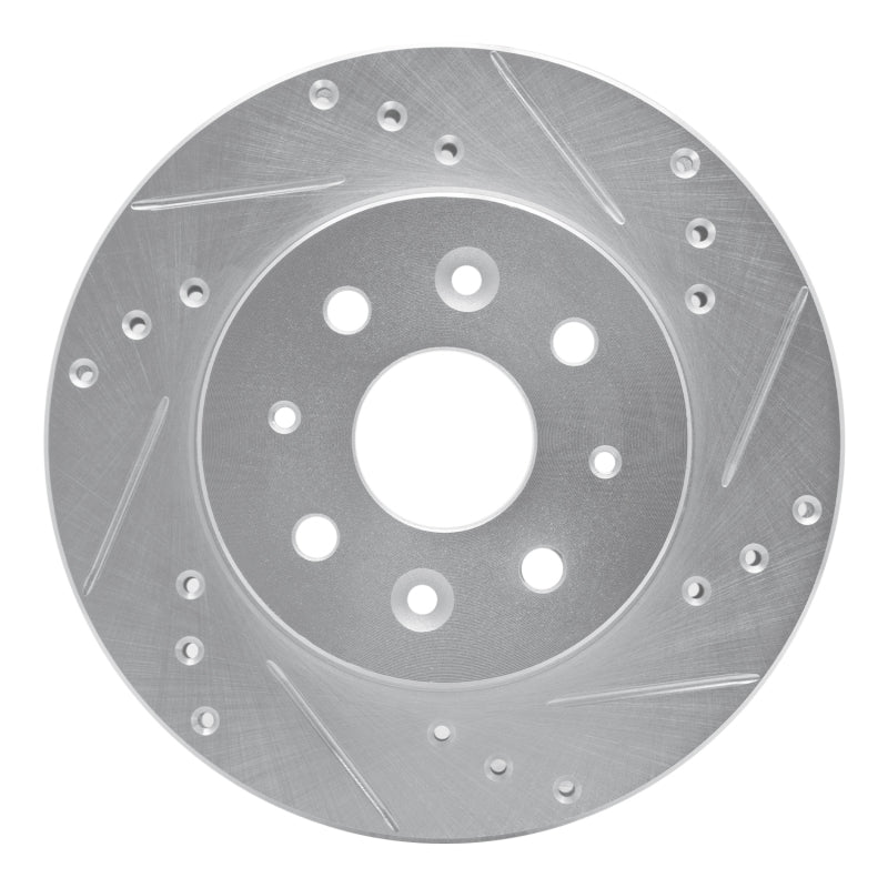 R1 Concepts R1 03-05 Kia Rio Front Right Drilled & Slotted Silver Brake Rotor
