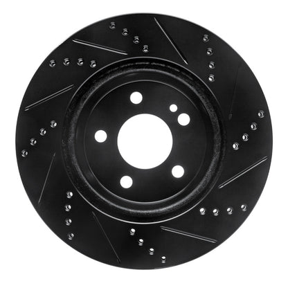 R1 Concepts R1 15-23 Mercedes-Benz E300 Rear Left Drilled & Slotted Black Brake Rotor