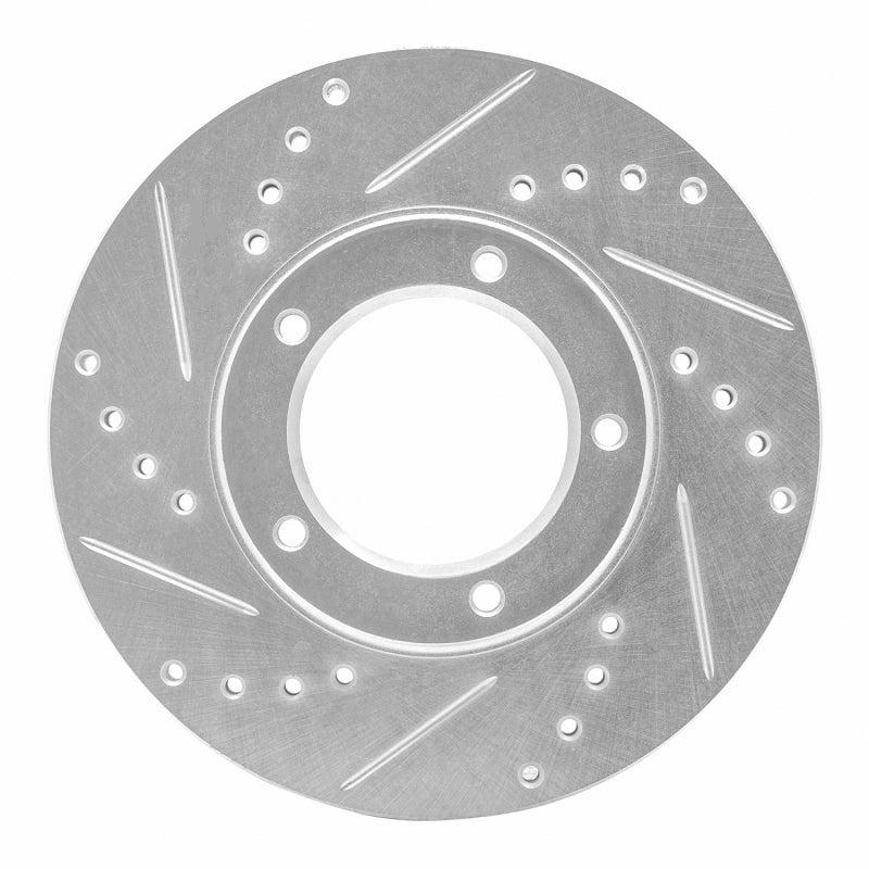 R1 Concepts R1 84-95 Toyota Pickup Front Left Drilled & Slotted Silver Brake Rotor