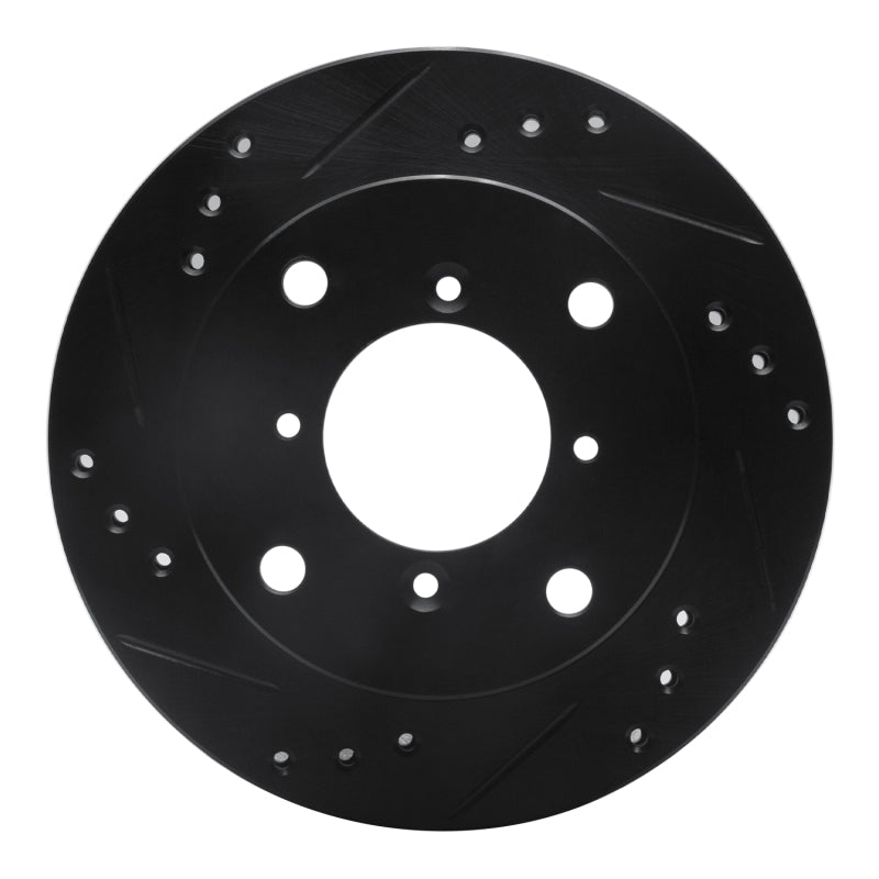 R1 Concepts R1 89-01 Chevrolet Metro Front Left Drilled & Slotted Black Brake Rotor
