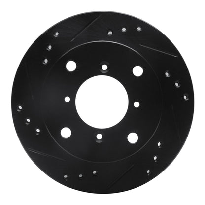 R1 Concepts R1 89-01 Chevrolet Metro Front Left Drilled & Slotted Black Brake Rotor