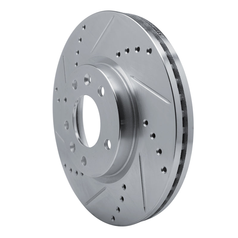 R1 Concepts R1 07-12 Mazda CX-7 Front Left Drilled & Slotted Silver Brake Rotor
