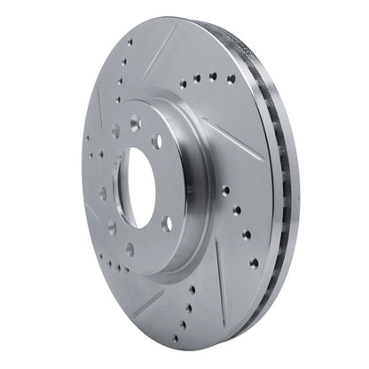 R1 Concepts R1 07-12 Mazda CX-7 Front Left Drilled & Slotted Silver Brake Rotor