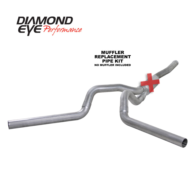 Diamond Eye Performance Diamond Eye KIT 4in Catback MFLR REPLACMENT PIPE DUAL AL: 2006-2007.5 CHEVY/GMC 6.6L 2500/3500
