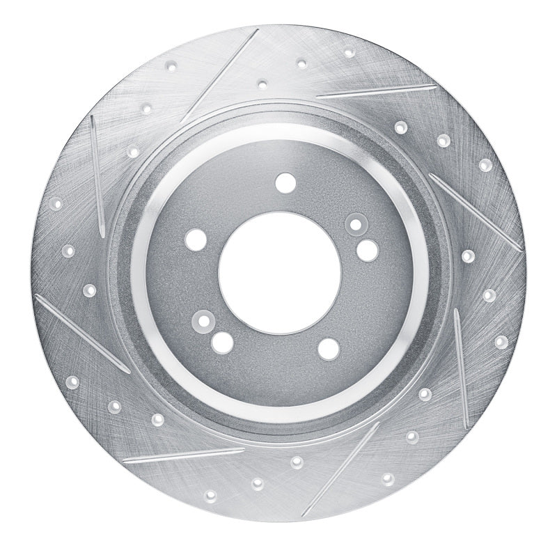 R1 Concepts R1 21-25 Hyundai SONATA Rear Left Drilled & Slotted Silver Brake Rotor