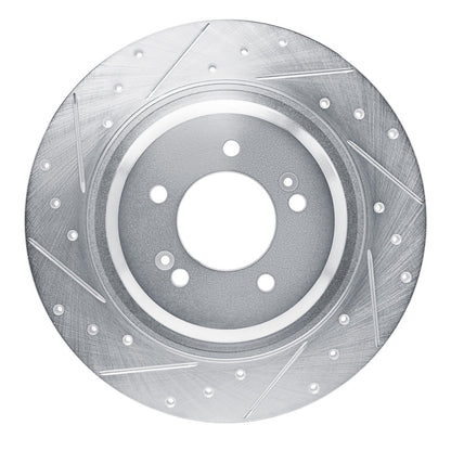 R1 Concepts R1 21-25 Hyundai SONATA Rear Left Drilled & Slotted Silver Brake Rotor