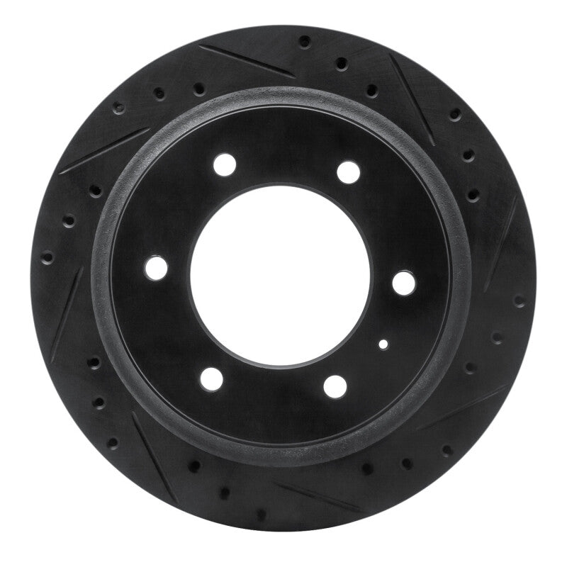 R1 Concepts R1 92-04 Acura SLX Rear Right Drilled & Slotted Black Brake Rotor
