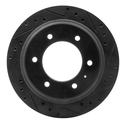 R1 Concepts R1 92-04 Acura SLX Rear Right Drilled & Slotted Black Brake Rotor