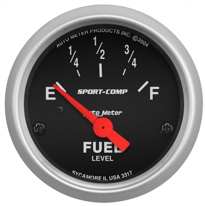 Autometer 2-1/16in 0 OHM E to 30 OHM F Electric Sport-Comp Fuel Level Gauge