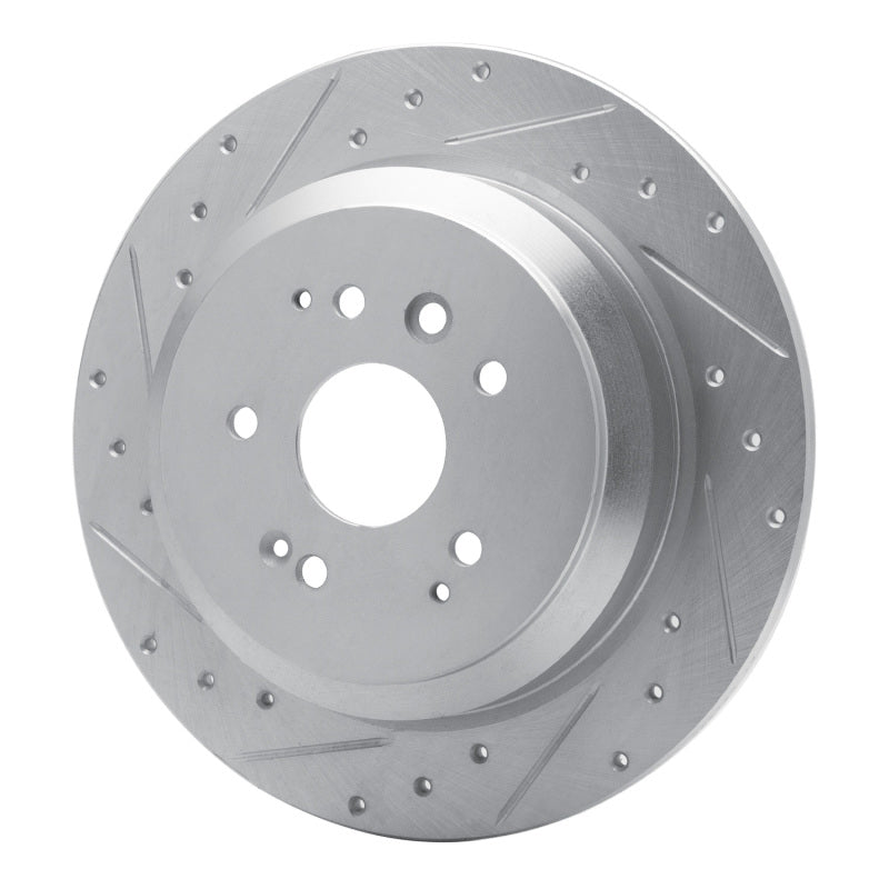 R1 Concepts R1 14-16 Acura MDX Rear Left Drilled & Slotted Silver Brake Rotor