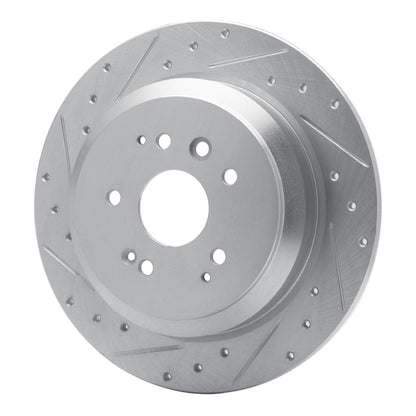 R1 Concepts R1 14-16 Acura MDX Rear Left Drilled & Slotted Silver Brake Rotor