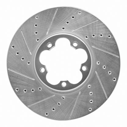 R1 Concepts R1 15-25 Ford Transit-350 HD/DRW Front Left Drilled & Slotted Silver Brake Rotor