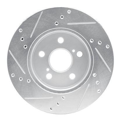 R1 Concepts R1 16-22 Toyota Prius Front Right Drilled & Slotted Silver Brake Rotor