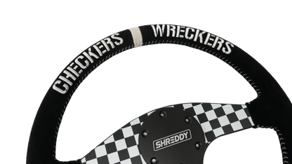 PRP Seats PRP X Shreddy Checkered Steering Wheel - Flat