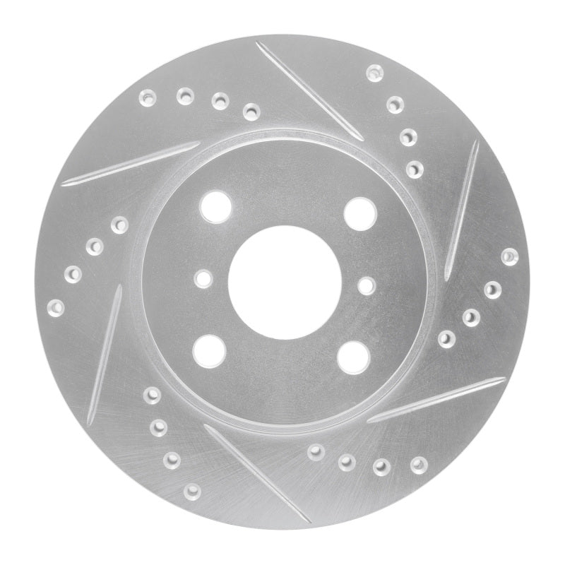 R1 Concepts R1 01-03 Toyota Prius Front Right Drilled & Slotted Silver Brake Rotor