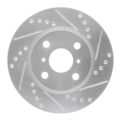R1 Concepts R1 01-03 Toyota Prius Front Right Drilled & Slotted Silver Brake Rotor